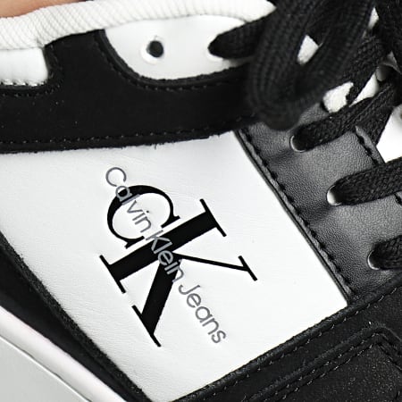 Calvin Klein - Sneakers Cupsole Low Leather 0884 Bianco brillante Nero