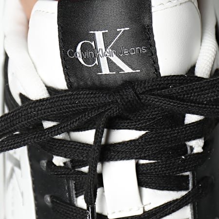 Calvin Klein - Zapatillas Cupsole Low Leather 0884 Blanco Brillante Negro