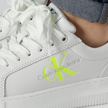 Calvin Klein - Donna Chunky Cupsole Lace Up Mono 0823 Bright White Safety Yellow Sneakers