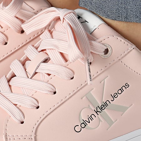 Calvin Klein - Donna Bold Vulcan Flatform Low Lace Pelle 1294 Peach Blush Eggshell Sneakers
