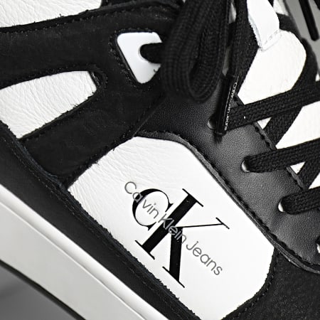 Calvin Klein - Cupsole Mid 0883 Bianco brillante Nero Sneakers Hi-Top