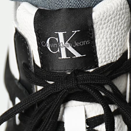 Calvin Klein - Cupsole Mid 0883 Bianco brillante Nero Sneakers Hi-Top