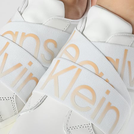 Calvin Klein - Classic Cupsole 1443 Bright White Apricot Ice Zapatillas Mujer