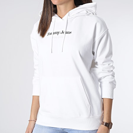 Tommy Jeans - Sudadera con capucha Essential Logo para mujer 7331 Blanco