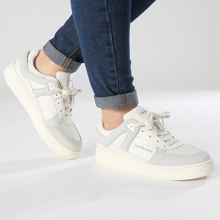 Calvin Klein - Cupsole Low Mix 1301 Creamy White Eggshell Sneakers Donna
