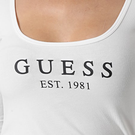 Guess - Tee Shirt Manches Longues Femme 02BM31-KBBU1 Blanc