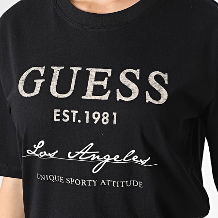 Guess - Camiseta de mujer con cuello redondo V4RI01-I3Z14 Negro