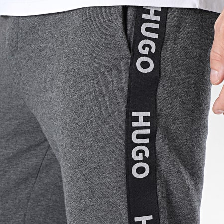 HUGO - Pantalon Jogging A Bandes Sporty Logo 50496995 Gris Anthracite Chiné