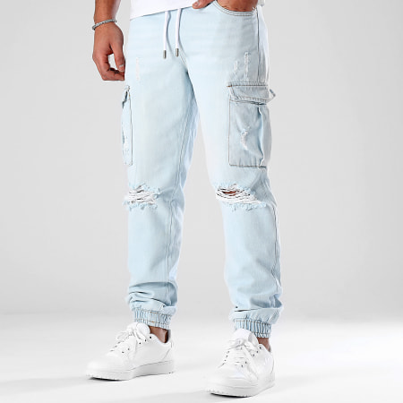 LBO - Jogger Pant Jean Cargo Relaxed Fit Destroy 3177 Denim Wash