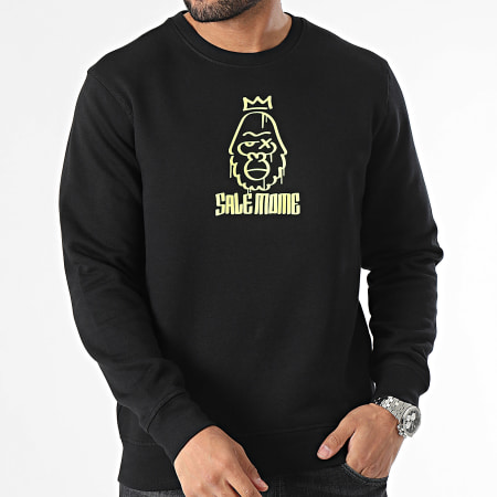 Sale Môme Paris - Gorilla King Sudadera cuello redondo Negro Amarillo fluorescente