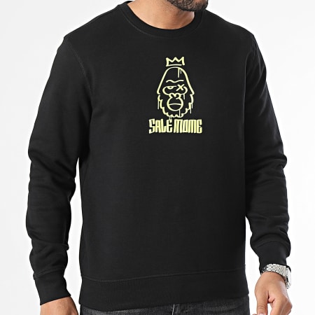 Sale Môme Paris - Sweat Crewneck Gorille King Noir Jaune Fluo