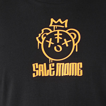 Sale Môme Paris - Tee Shirt Manches Longues Nounours King Noir Orange Fluo