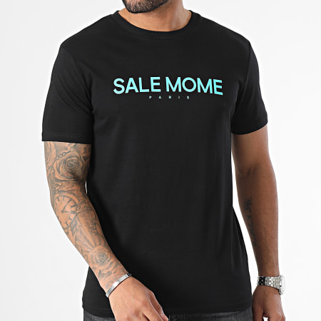 Sale Môme Paris - Tee Shirt Sponso Noir Turquoise