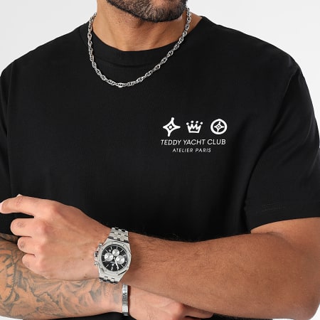Teddy Yacht Club - Camiseta Oversize Large Atelier París Negro Blanco