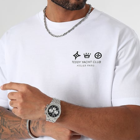 Teddy Yacht Club - Camiseta Oversize Large Atelier Paris Blanco Negro