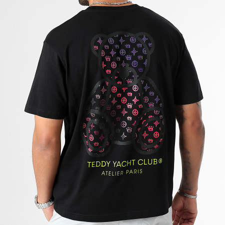 Teddy Yacht Club - Camiseta Oversize Large Street Couture Gradient Negro