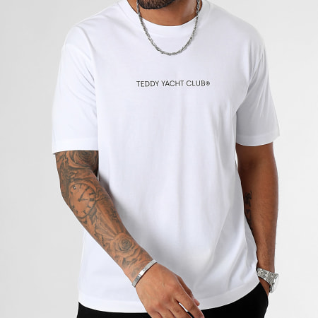 Teddy Yacht Club - Camiseta Oversize Large Street Couture Gradient Blanco