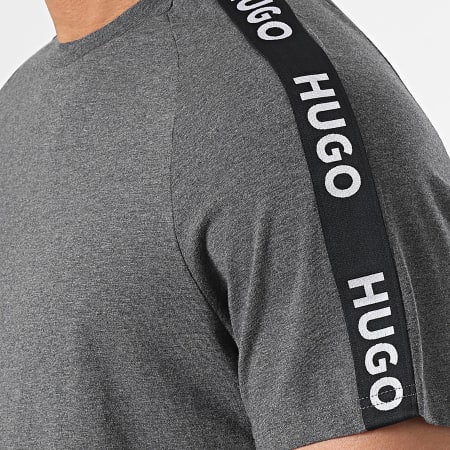 HUGO - Tee Shirt A Bandes Sporty Logo 50404270 Gris Anthracite Chiné