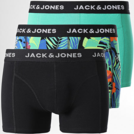 Jack And Jones - Set De 3 Boxers Mix Flor Verde Negro