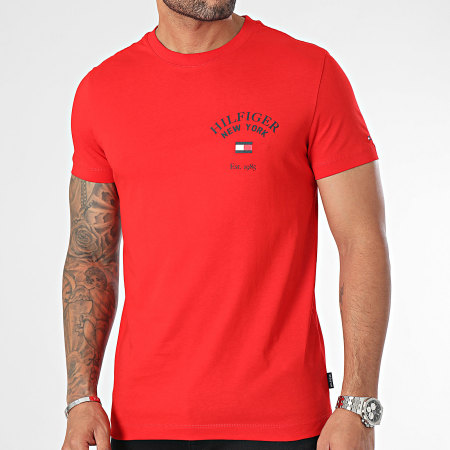 Tommy Hilfiger - Tee Shirt Slim Arch Varsity 3689 Rouge