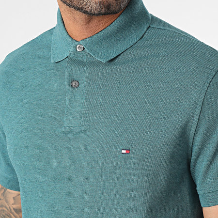 Tommy Hilfiger - Polo Manches Courtes Regular 1985 7770 Vert Bouteille Chiné