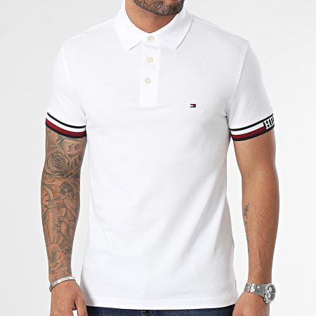 Tommy Hilfiger - Polo Manches Courtes Monotype Flag 3585 Blanc