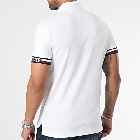 Tommy Hilfiger - Polo Manches Courtes Monotype Flag 3585 Blanc