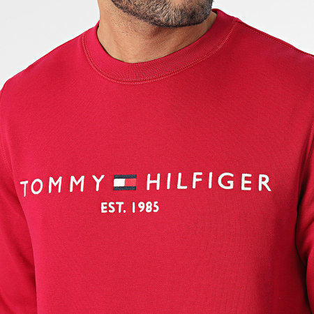 Tommy Hilfiger - Sudadera Crewneck Tommy Logo 1596 Borgoña