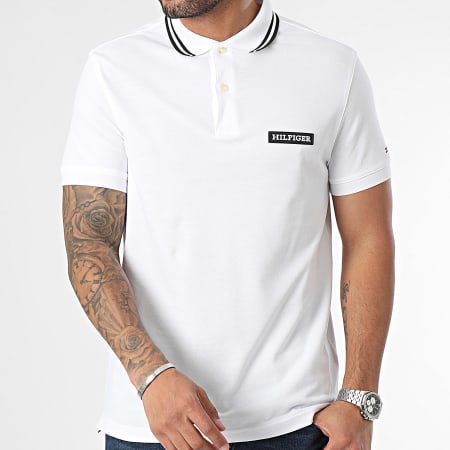 Tommy Hilfiger - Polo Manches Courtes Monotype Badge 3583 Blanc