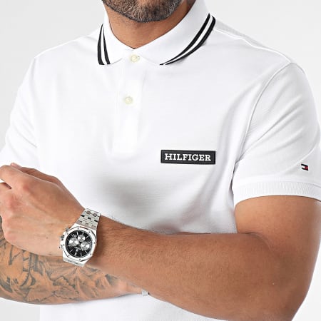 Tommy Hilfiger - Polo a manica corta Monotype Badge 3583 Bianco