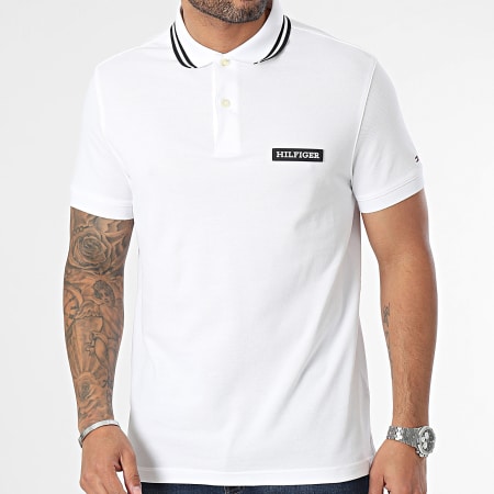 Tommy Hilfiger - Polo Manches Courtes Monotype Badge 3583 Blanc