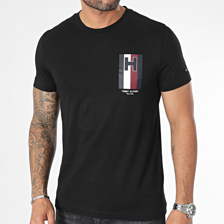 Tommy Hilfiger Camiseta Slim Emblem 3687 Negra Ryses