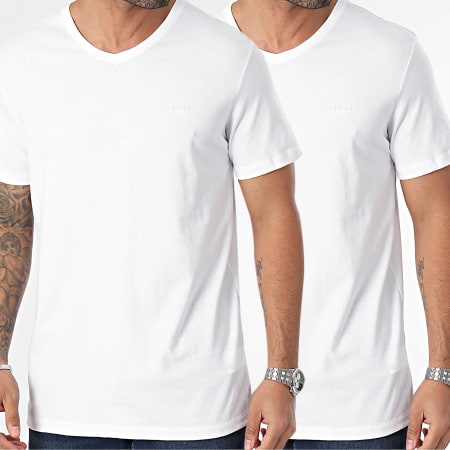 BOSS - Lot De 2 Tee Shirts Col V 50479535 Blanc