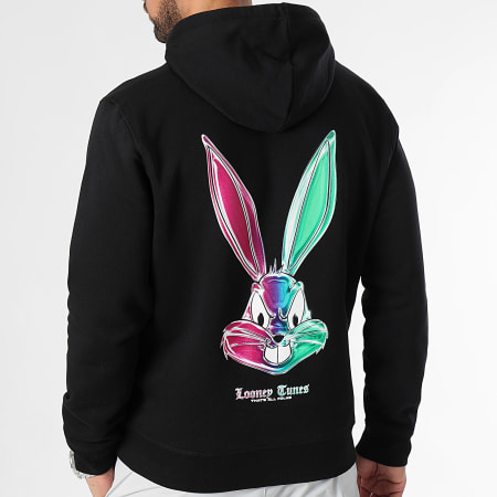 Looney Tunes - Sweat Capuche Angry Bugs Bunny Chrome Color Violet Green Noir
