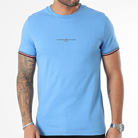 Tommy Hilfiger - Tee Shirt Slim Logo Tipped 2584 Bleu