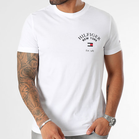 Tommy Hilfiger - Tee Shirt Slim Arch Varsity 3689 Blanc