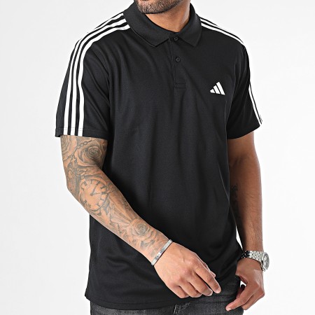 Adidas Sportswear - IB8107 Polo a maniche corte a righe nere