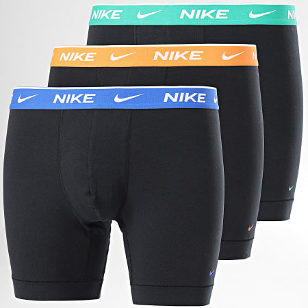 Nike - Set di 3 boxer KE1007 Nero Blu Reale Arancione Verde