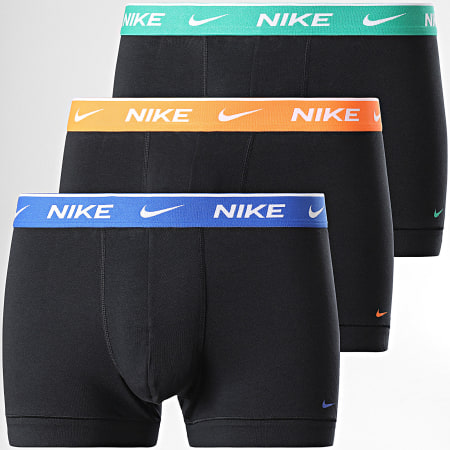 Nike - Set di 3 boxer KE1008 Nero Blu Reale Arancione Verde