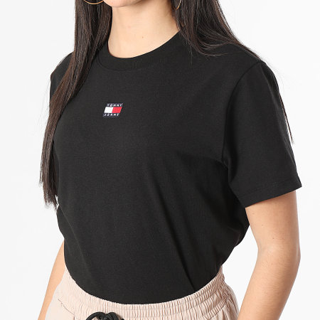 Tommy Jeans - Camiseta cuello redondo mujer Insignia 7391 Negro