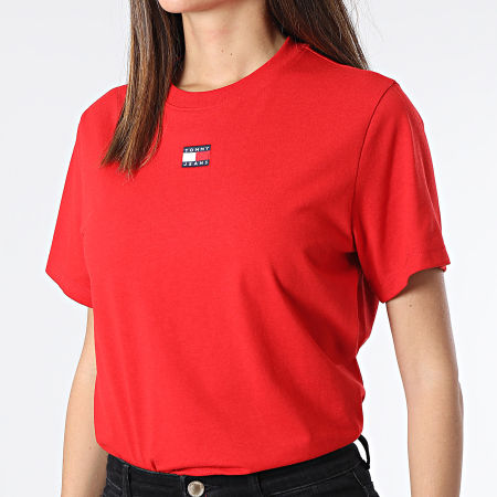 Tommy Jeans - Camiseta cuello redondo mujer Insignia 7391 Rojo