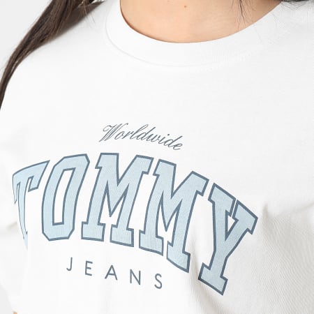 Tommy Jeans - Maglietta girocollo donna Varsity Lux 7375 Beige