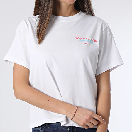 Tommy Jeans - Camiseta de mujer Essential 7376 White Crew Neck