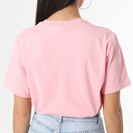 Tommy Jeans - Tee Shirt Col Rond Femme Essential 7376 Rose