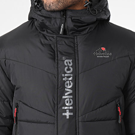 Helvetica - Chaqueta larga con capucha Aspen Negra