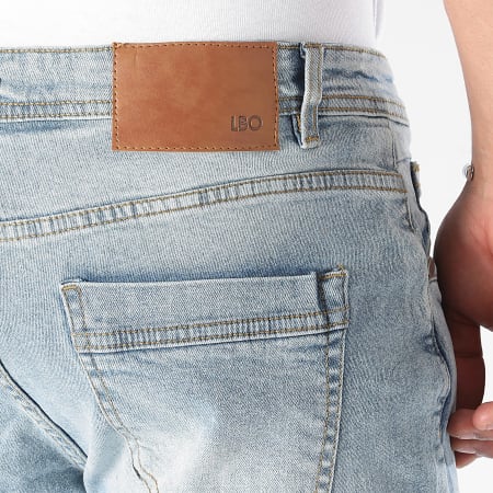 LBO - Short Jean Avec Destroy 0449 Denim Bleu Wash