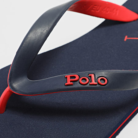 Polo Ralph Lauren - Tongs Bolt Poney Bleu Marine Rouge