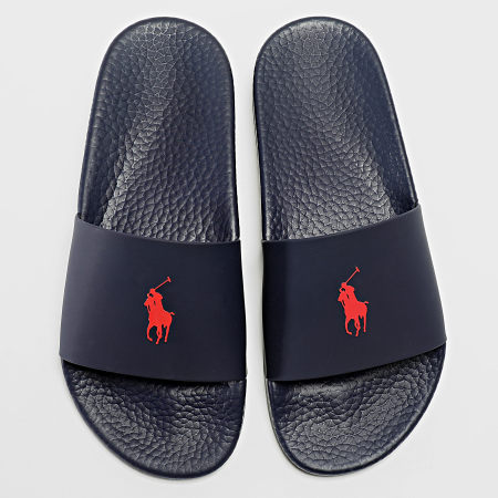 Polo Ralph Lauren - Polo Slide Slippers Blu Navy Rosso