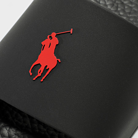 Polo Ralph Lauren - Sandalias Polo Slide Negro Rojo