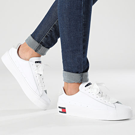 Tommy Jeans - Sneakers donna Flatform Essential 2509 Bianco